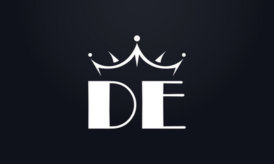 King crown logo design vector and extra bold queen symbol