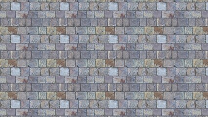Wide beige brick wall panoramic background texture. home and office design background