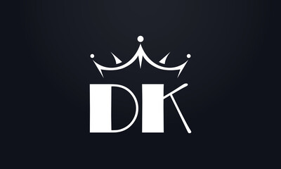 King crown logo design vector and extra bold queen symbol