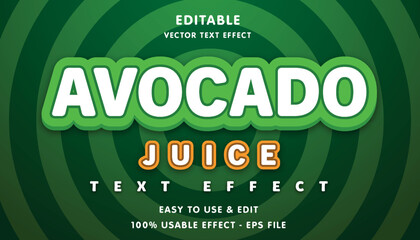 avocado juice editable text effect with modern and simple style, usable for logo or campaign title