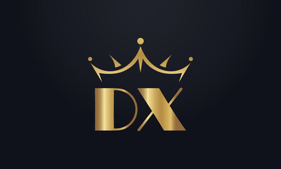 King crown logo design vector and extra bold queen symbol