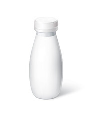 Milk bottle, blank, isolated on white background
