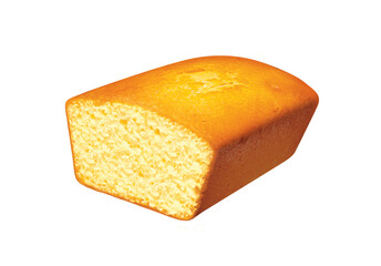 Sponge cake,  isolated on white background