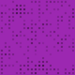Abstract seamless geometric pattern. Mosaic background of black squares. Evenly spaced  shapes of different color. Vector illustration on purple background