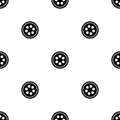 Seamless pattern of repeated black optic cable symbols. Elements are evenly spaced and some are rotated. Vector illustration on white background