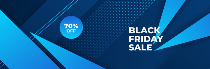 Black Friday sale design template with blueish theme. Design template for Black Friday sale banner. Blue black Friday discount with with place for text and price tag. Vector illustration.