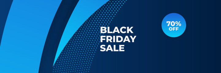 Black Friday sale design template with blueish theme. Design template for Black Friday sale banner. Blue black Friday discount with with place for text and price tag. Vector illustration.