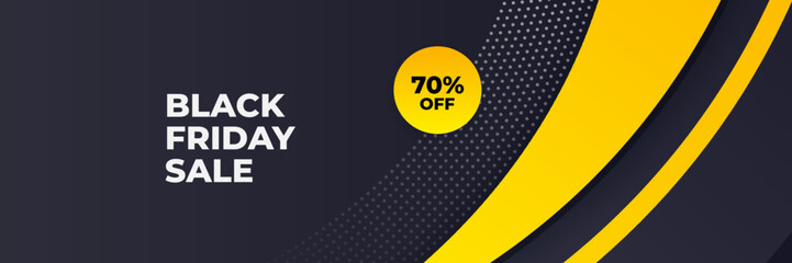 Design template for Black Friday sale banner. Black Friday sale design template. Vector illustration. Black Friday sale yellow banner with text space