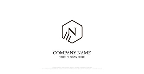 Initial N Logo Design Vector 