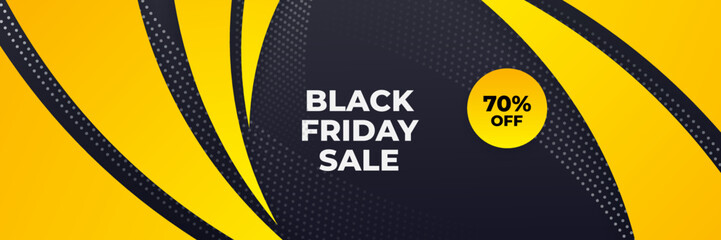 Design template for Black Friday sale banner. Black Friday sale design template. Vector illustration. Black Friday sale yellow banner with text space