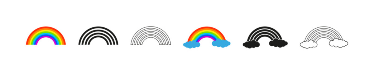 Rainbows vector icons. Collection classic rainbow. Vector illustration eps10
