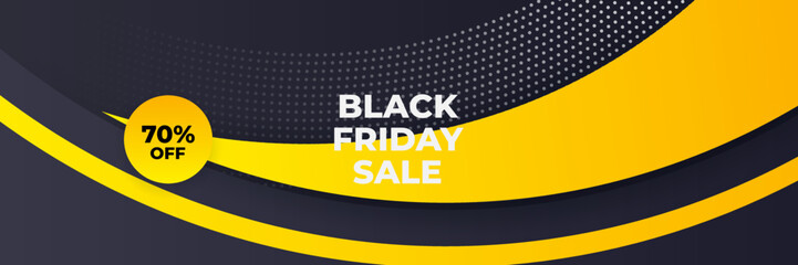 Design template for Black Friday sale banner. Black Friday sale design template. Vector illustration. Black Friday sale yellow banner with text space