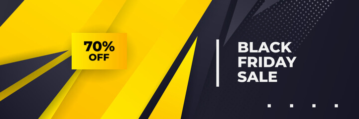 Design template for Black Friday sale banner. Black Friday sale design template. Vector illustration. Black Friday sale yellow banner with text space
