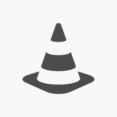 Traffic cone icon vector isolated. Transportation, safety, construction, road cone for danger warning sign symbol