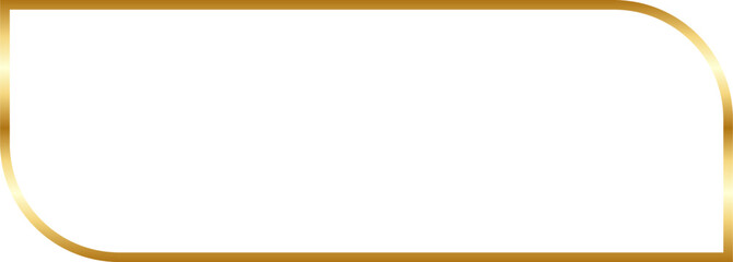 Round Rectangular Gold Border Frame Vector