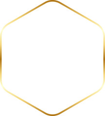 Round Hexagonal Gold Border Frame Vector