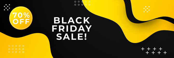 Design template for Black Friday sale banner. Black Friday sale design template. Vector illustration. Black Friday sale yellow banner with text space