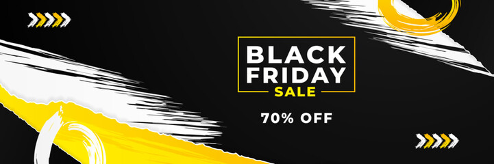 Design template for Black Friday sale banner. Black Friday sale design template. Vector illustration. Black Friday sale yellow banner with text space