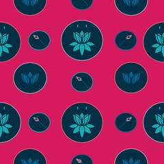 Pink lotus flower circle seamless pattern background.  Perfect for fabric, scrapbooking, quilting, wallpaper and many more projects.
