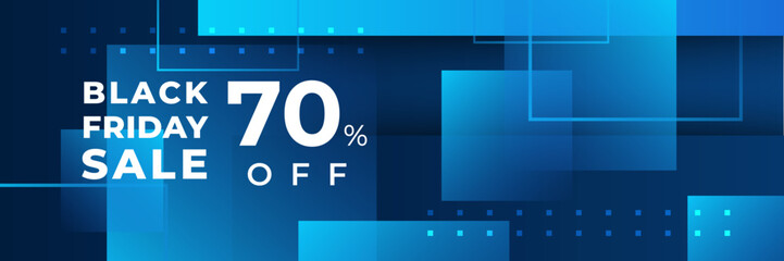 Black Friday sale design template with blueish theme. Design template for Black Friday sale banner. Blue black Friday discount with with place for text and price tag. Vector illustration.