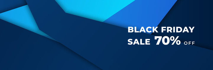 Black Friday sale design template with blueish theme. Design template for Black Friday sale banner. Blue black Friday discount with with place for text and price tag. Vector illustration.