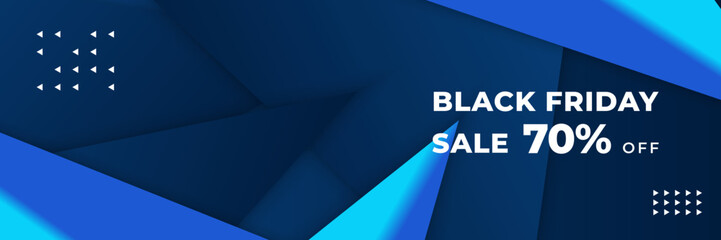 Obraz premium Black Friday sale design template with blueish theme. Design template for Black Friday sale banner. Blue black Friday discount with with place for text and price tag. Vector illustration.