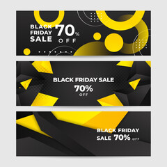 Design template for Black Friday sale banner. Black Friday sale design template. Vector illustration. Black Friday sale yellow banner with text space