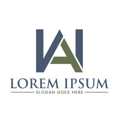 Creative unique modern stylish artistic AW WA A W initial based letter icon logo