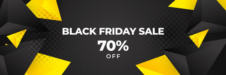 Design template for Black Friday sale banner. Black Friday sale design template. Vector illustration. Black Friday sale yellow banner with text space