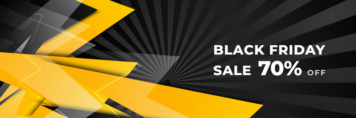 Design template for Black Friday sale banner. Black Friday sale design template. Vector illustration. Black Friday sale yellow banner with text space