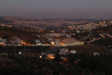 wadi musa landsape at nigtfall, Jordan