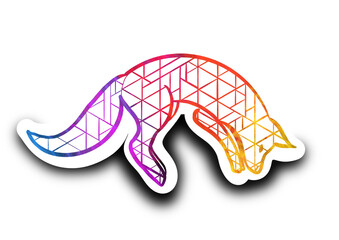 image of a fox jumping in the air sticker like clip art transparent background