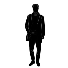 man black silhouette isolated vector