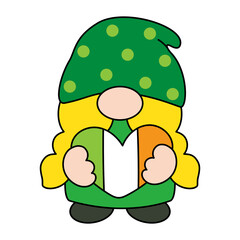 St. Patrick's Day Gnomes Filled Clipart