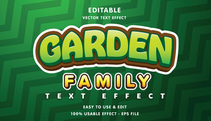 garden family editable text effect with modern and simple style, usable for logo or campaign title