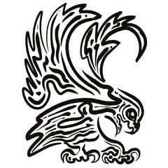 eagle black stripes tattoo design