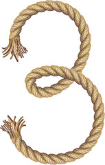 Rope alphabet text illustration