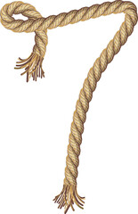 Rope alphabet text illustration