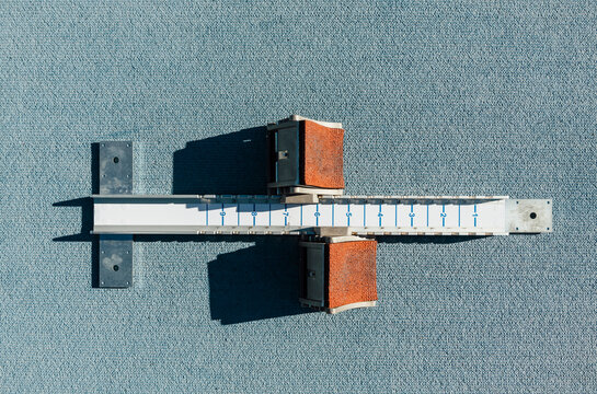 Starting blocks placed on racetrack