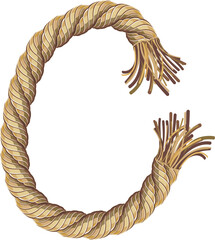 Rope alphabet text illustration