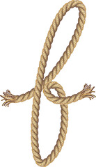 Rope alphabet text illustration