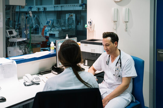 Doctors in a break sitting at work
