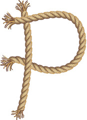 Rope alphabet text illustration