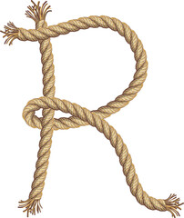 Rope alphabet text illustration