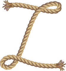 Rope alphabet text illustration
