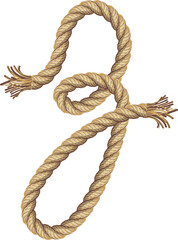 Rope alphabet text illustration