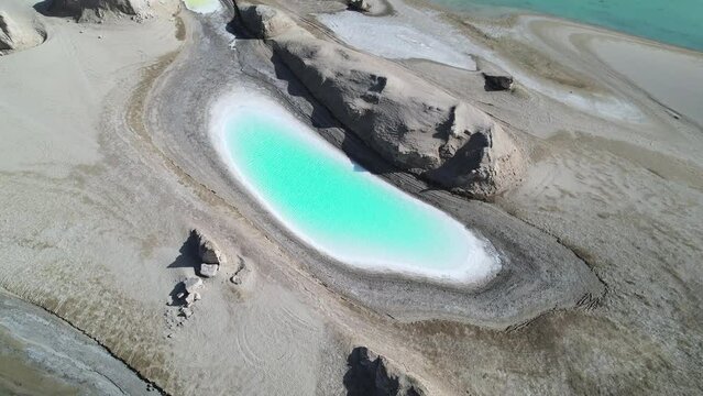 aerial view of yadan landform in gansu province