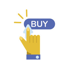 hand with buy button