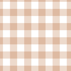 Classic checkered seamless pattern. Geometric gingham background. Autumnal color. Vector illustration, flat design