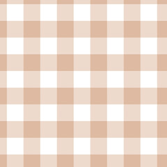 Classic checkered seamless pattern. Geometric gingham background. Autumnal color. Vector illustration, flat design